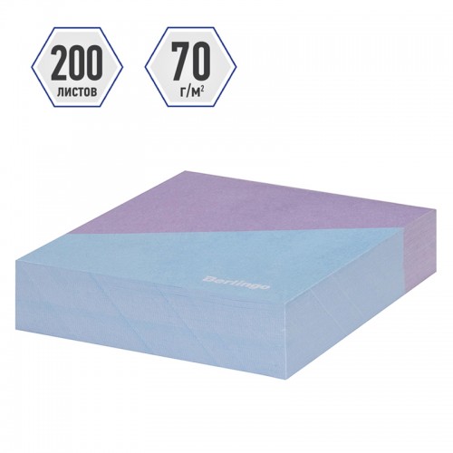 Блок для записи декоративный на склейке Berlingo Haze 8,5*8,5*2см, сиреневый/голубой, 200л.