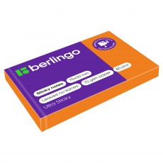 Самоклеящийся блок Berlingo Ultra Sticky, 50*75мм, 80л., оранжевый неон