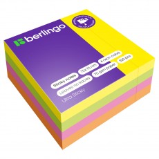 Самоклеящийся блок Berlingo Ultra Sticky, 75*75мм, 320л., 4 неоновых цвета