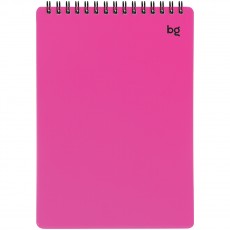 Блокнот А5 60л. на гребне BG Neon, розовая пластиковая обложка, тиснение фольгой