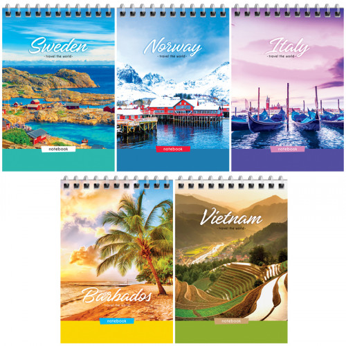 Блокнот А6 60л. на гребне ArtSpace Путешествия. Travel the world