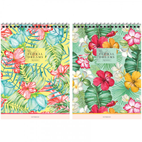 Блокнот А5 80л. на гребне ArtSpace Цветы. Floral dreams, твердая подложка