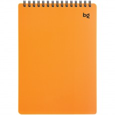 Блокнот А5 60л. на гребне BG Neon, оранжевая пластиковая обложка, тиснение фольгой