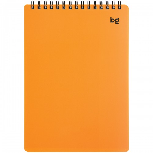 Блокнот А5 60л. на гребне BG Neon, оранжевая пластиковая обложка, тиснение фольгой