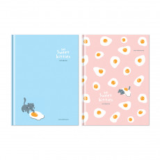 Бизнес-блокнот А6, 80л., BG Sweet kitty, матовая ламинация, выб. лак
