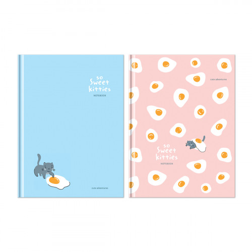Бизнес-блокнот А6, 80л., BG Sweet kitty, матовая ламинация, выб. лак
