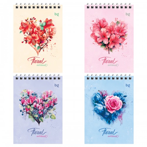 Блокнот А6 40л. на гребне BG Floral notebok