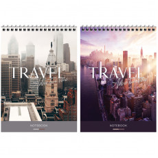 Блокнот А5 80л. на гребне ArtSpace Путешествия. Adventure time, твердая подложка