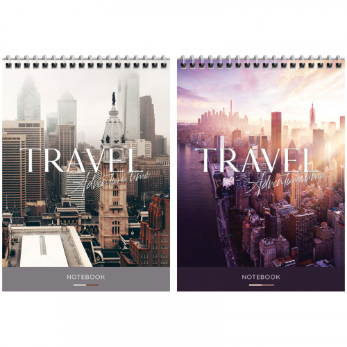 Блокнот А5 80л. на гребне ArtSpace Путешествия. Adventure time, твердая подложка