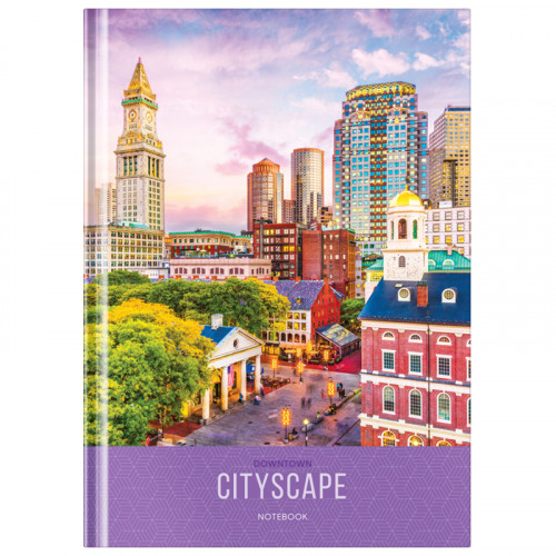 Бизнес-блокнот А4, 128л., OfficeSpace Путешествия. Sityscape, матовая ламинация