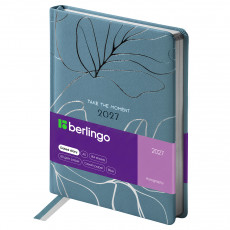 Ежедневник датированный 2027г., А5, 184л., кожзам, Berlingo 