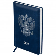 Ежедневник датированный 2027г., А5, 176л., твердый переплет, кожзам, BG 