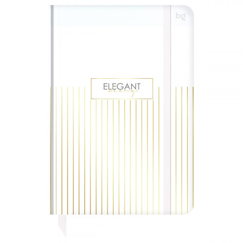 Ежедневник недатированный А5, 136л., 7БЦ BG "Minimal. White", глянцевая ламинация, отд. фольгой