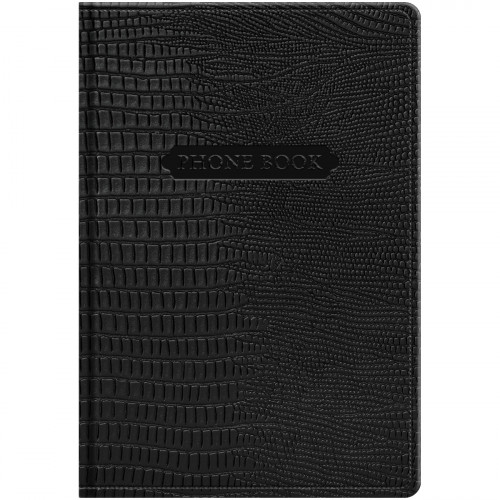 Телефонная книга А5, 80л., кожзам, BG "Reptile. Onyx", с вырубкой