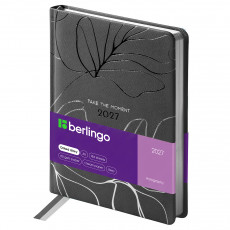 Ежедневник датированный 2027г., А5, 184л., кожзам, Berlingo 