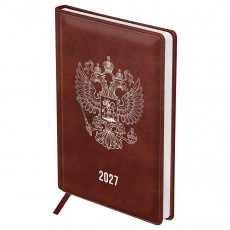 Ежедневник датированный 2027г., А5, 176л., твердый переплет, кожзам, BG 