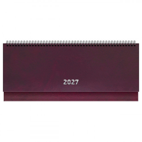 Планинг датированный 2027г., 64л., 285*100, бумвинил, BG, бордовый