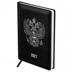 Ежедневник датированный 2027г., А5, 176л., твердый переплет, кожзам, BG 
