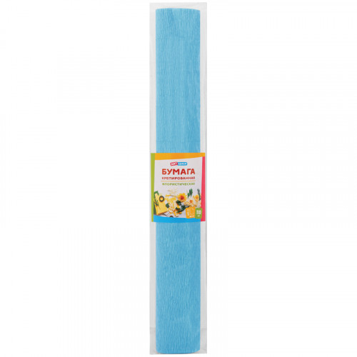 Бумага крепированная флористическая ArtSpace, 50*250см, 110г/м2, небесно-голубая, в пакете
