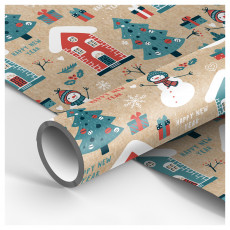 Упаковочная бумага крафт 70*100см, MESHU Christmas tale, 70г/м2