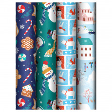 Упаковочная бумага глянц. 70*100см, MESHU Happy New Year, 80 г/м2, ассорти, 4 дизайна Упаковочная бумага глянц. 70*100см, MESHU Happy New Year, 80 г/м2, ассорти, 4 дизайна