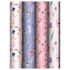 Упаковочная бумага глянц. 70*100см, MESHU Woman time, 80 г/м2, ассорти, 4 дизайна