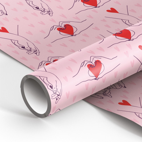 Упаковочная бумага глянц. 70*100см, MESHU Falling in love, 90г/м2