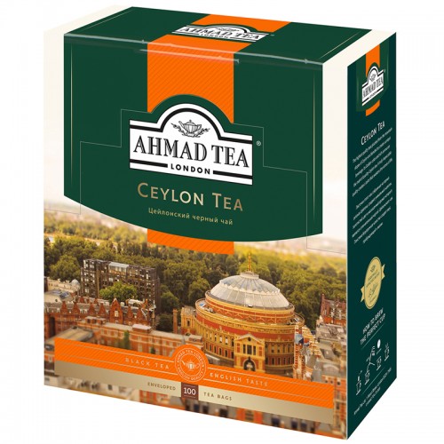 Чай Ahmad Tea Цейлонский, черный, 100 фольг. пакетиков по 2г