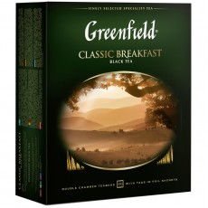 Чай Greenfield Classic Breakfast, черный, 100 фольг. пакетиков по 2г