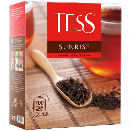 Чай Tess Sunrise, черный, 100 фольг. пакетиков по 1,8г