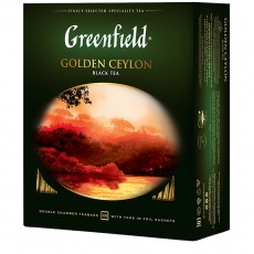 Чай Greenfield Golden Ceylon, черный, 100 фольг. пакетиков по 2г