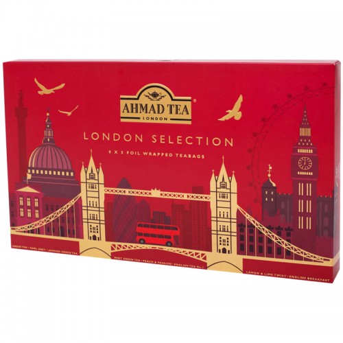 Подарочный набор чая Ahmad Tea London Selection, 8 вкусов, 40 фольг. пак., карт. коробка