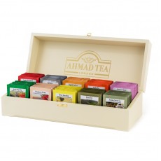 Подарочный набор чая Ahmad Tea Коллекция, 10 видов, 100 фольг. пакетиков, деревянная шкатулка