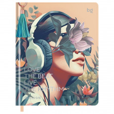 Дневник 1-11 кл. 48л. (твердый) BG Love the beat, иск. кожа, тиснение фольгой, печать, кисточка иск. кожа, ляссе