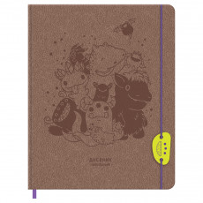 Дневник 1-11 кл. 48л. ЛАЙТ BG Monster corporation, иск. кожа, блинтовое тиснение, ляссе, на резинке