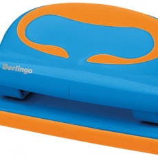 Дырокол Berlingo Fuze 10л., пластиковый, голубой, с линейкой