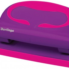 Дырокол Berlingo Fuze 10л., пластиковый, фиолетовый, с линейкой
