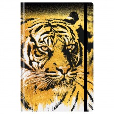 Ежедневник недатированный А5, 128л., 7БЦ Golden tiger, матовая ламинация, на резинке