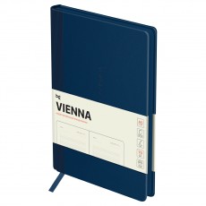 Ежедневник недатированный, А5, 136л., мягкий переплет, кожзам, BG Vienna. Dark blue, темно-синий, цветной срез