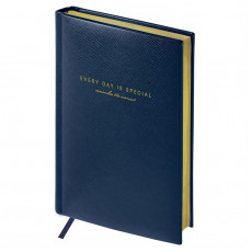 Ежедневник недатированный, А5, 136л., кожзам, OfficeSpace Dallas, синий, золотой срез