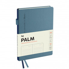 Ежедневник недатированный, А6, 136л., твердый переплет, кожзам, BG Palm. Steel blue, голубой