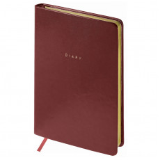 Ежедневник недатированный, А5, 136л., кожзам, OfficeSpace Windsor, коричневый, золотой срез