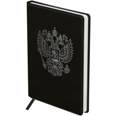 Ежедневник недатированный, А5, 160л., твердый переплет, кожзам, BG Орел, черный