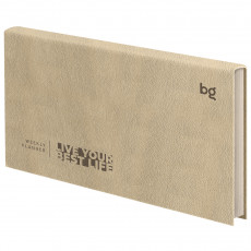 Еженедельник недатированный, 64л., мягкий переплет, кожзам, BG Waltz.Beige metallic, цветной срез