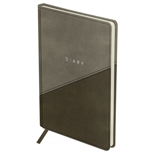 Ежедневник недатированный, А5, 136л., кожзам, OfficeSpace Duo, серо-бежевый