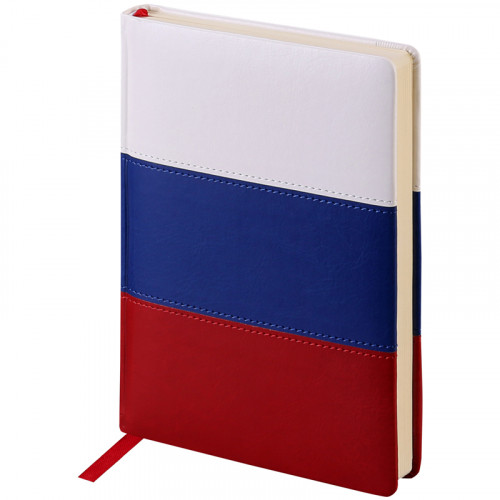 Ежедневник недатированный, А5, 160л., кожзам, OfficeSpace Flag, триколор