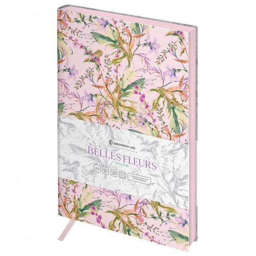 Ежедневник недатированный, А5, 136л., кожзам, Greenwich Line Belles Fleurs. Willow, тон. блок, цветной срез