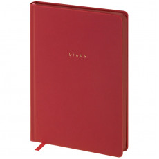 Ежедневник недатированный, А5, 136л., кожзам, OfficeSpace Grace, красный, цветной срез Ежедневник недатированный, А5, 136л., кожзам, OfficeSpace Grace, красный, цветной срез