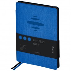 Ежедневник недатированный, А5, 136л., кожзам, Berlingo Color Zone, черн. срез, с резинкой, синий