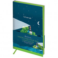 Ежедневник недатированный, А5, 136л., кожзам, Greenwich Line Vision. Find your way. Lighthouse, тон. блок, цветной срез